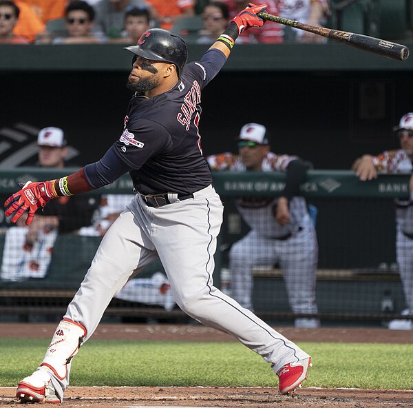 Santana with the Cleveland Indians in 2019