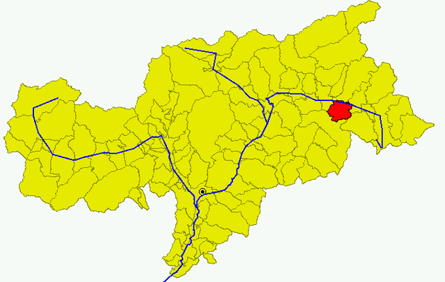 Poziția comunei în cadrul provinciei