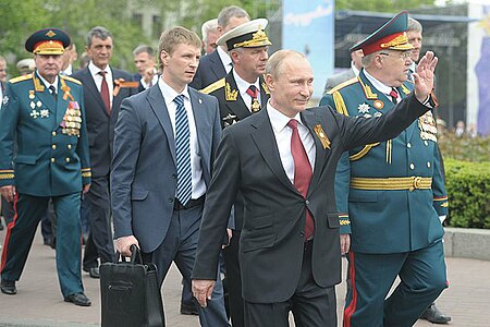 А. В. Витко во время визита В. В. Путина на празднование Дня Победы. Севастополь, 9 мая 2014 года