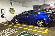 Chevrolet Volt charging at a Level 2 station Chevy Volt 2nd gen charging Arlington 08 2017 5215.jpg