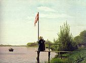 Christen Købke: Utsjoch fanôf Dosseringen by de Sortedamske Mar yn Nørrebro, 1838