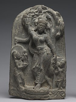 Pala Empire, c. 800. Indra holds the standing baby at left.