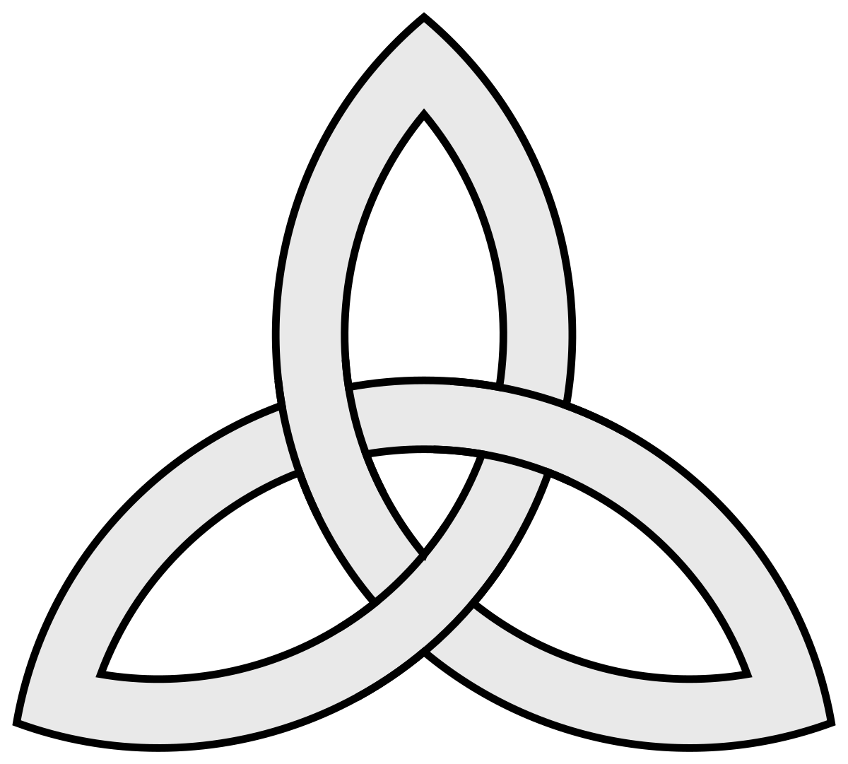 Small Triquetra temporary tattoo located on the chest.