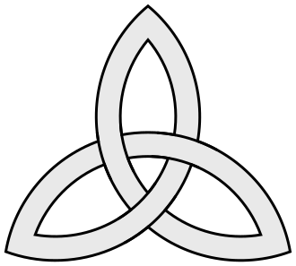 Interlaced triquetra which is a trefoil knot Coa Illustration Cross Triquetra.svg