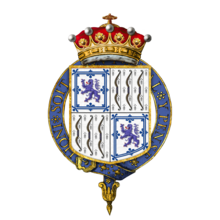 Escudo de armas de Claude Bowes-Lyon, 14 ° Conde de Strathmore y Kinghorne, KG, KT, GCVO, TD.png