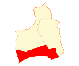 Lage der Gemeinde in der Región de Arica y Parinacota