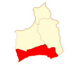 Map of Camarones commune in Arica and Parinacota Region