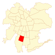 Map o El Bosque commune in Greater Santiago