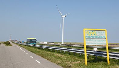 En bus fra Zierikzee til Goes over Zeelandbroen på Colijnsplaat