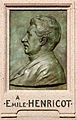 Emile Henricot in de 20e eeuw (Bas-relief: Godefroid Devreese) overleden op 1 maart 1910