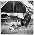 Lt. George A. Custer with dog, 1862