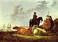 Aelbert Cuyp - Paysans et bétail près de la Merwede, 1658-60.