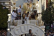 The Cuban float during the American Day in Asturias parade