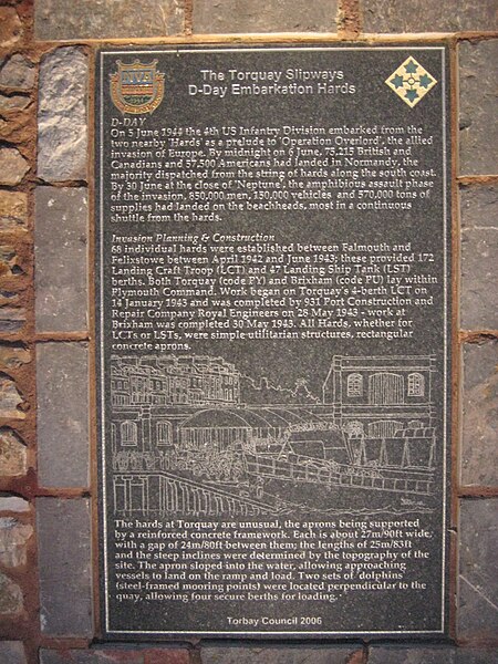 File:D Day Embarkation Ramps memorial, Torquay Harbour links.jpg