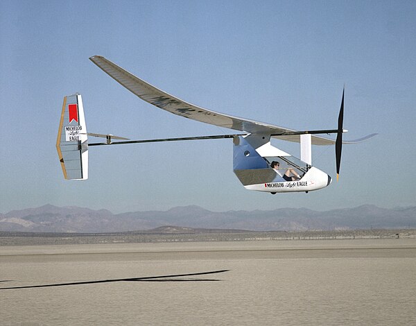 MIT Light Eagle human-powered aircraft, predecessor to the MIT Daedalus aircraft