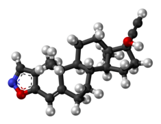 Danazol molecule ball.png