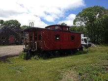 An old caboose of the Delaware and Hudson Railway Delaware Hudson caboose.jpeg