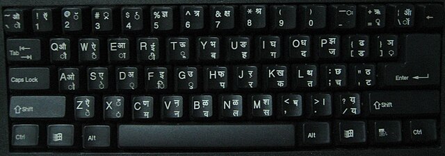 Devanāgarī INSCRIPT bilingual keyboard layout