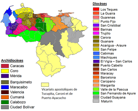 Liste des juridictions catholiques du Venezuela