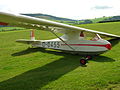 English: A Grunau Baby II a during the „Bergfliegen 2011“ at Schmallenberg airfield Deutsch: Ein Grunau Baby II a beim „Bergfliegen 2011“ auf dem Flugplatz Schmallenberg-Rennefeld