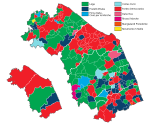 Marchen aluevaalit 2020 - Ensimmäinen puolue kunnittain ja constituency.svg