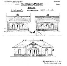 Profile of the second station building Empfangsgebaude Altenglan1908.jpg