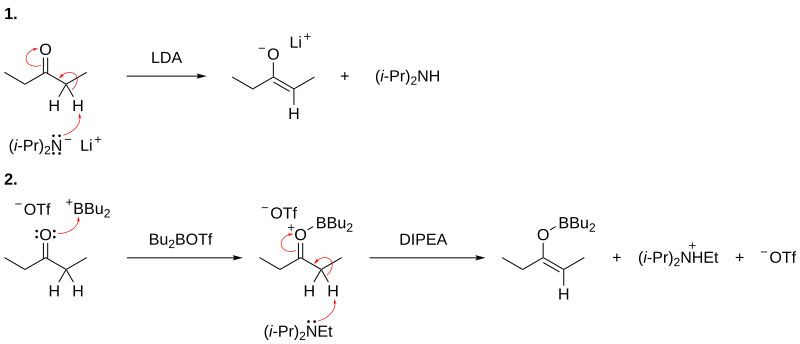 Enolate Formation Hard and Soft Conditions.svg