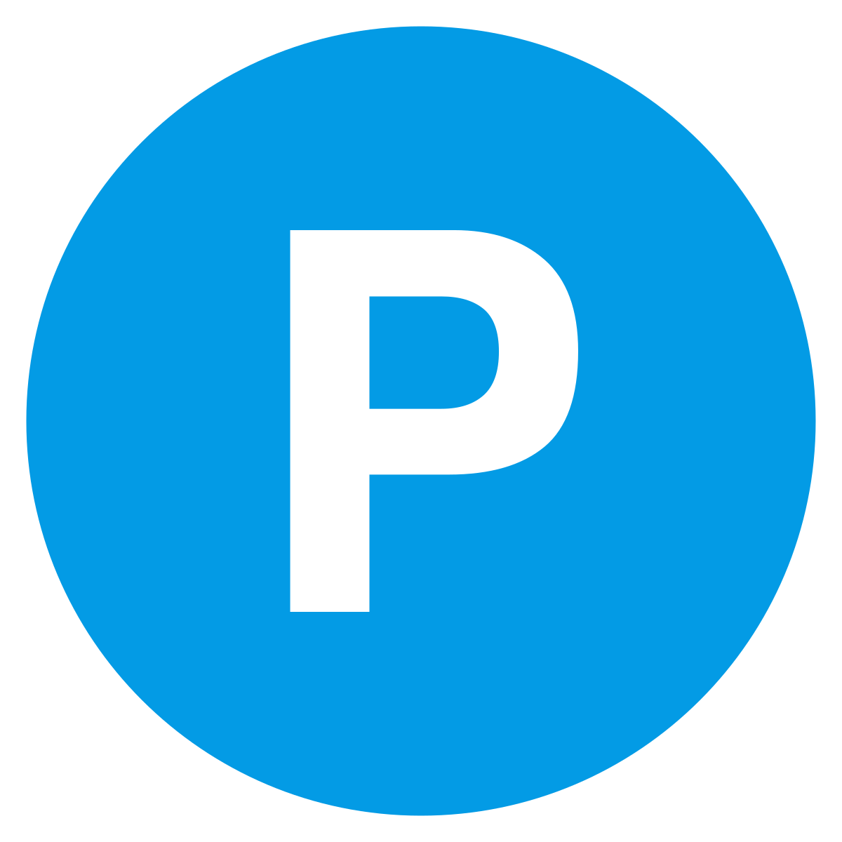 blue logo beginning with p