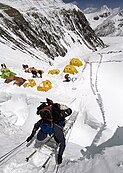 Everest Peace Project - Climbing ladder northcol everest.jpg