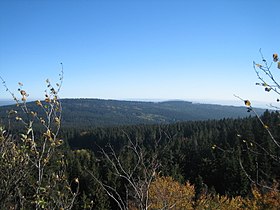 Paisaje del Fichtelgebirge visto desde el Waldstein