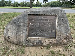 Engraved plaque on a boulder