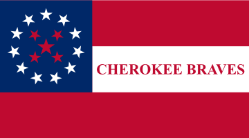 The Cherokee Braves Flag, as flown by Stand Watie and his fighters in the Civil War
