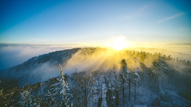 File:Foggy Austrian sunset (44472119220).jpg