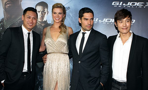 Director Jon M. Chu, Adrianne Palicki, D. J. Cotrona and Lee Byung-hun