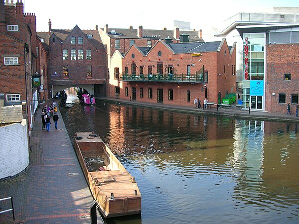 The start of the Birmingham Canal at Gas Street Basin, central Birmingham