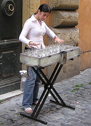 <span class="mw-page-title-main">Glass harp</span> Musical instrument using glasses