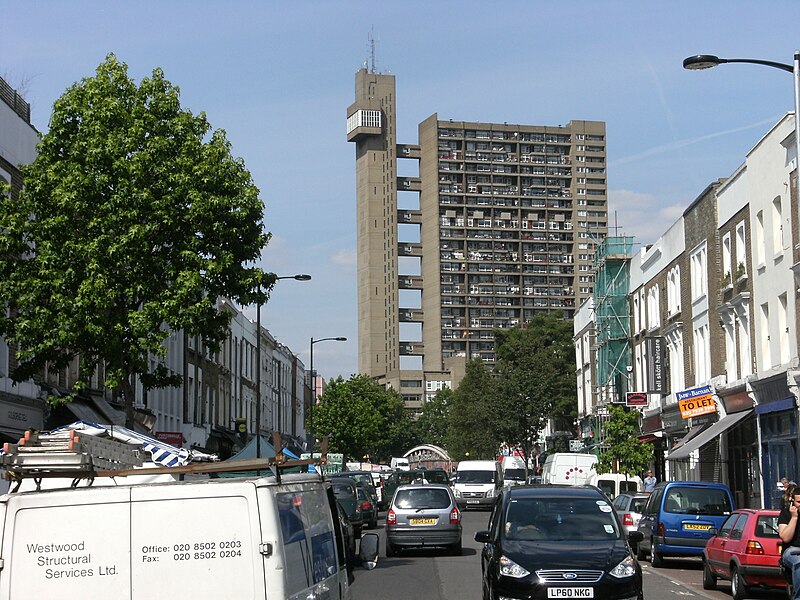 File:Golborne Road looking towards Trellick Tower 7 June 2011.jpg