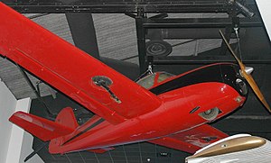 Kitten II on display with single fin and rudder.