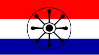 Outra versión da bandeira dos guaranís, coas cores de fondo da bandeira de Paraguai.