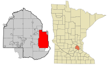 Hennepin County Minnesota Incorporated and Unincorporated areas Minneapolis Highlighted.svg