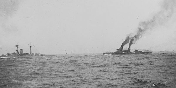 Revenge and Hercules en route to Jutland with the sixth division.