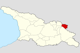 Mapa destacando Tushetia en Georgia