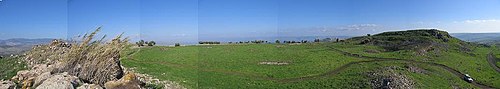 Vista panorámica de los Cuernos de Hattin