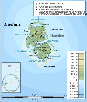 Carte topographique de Huahine