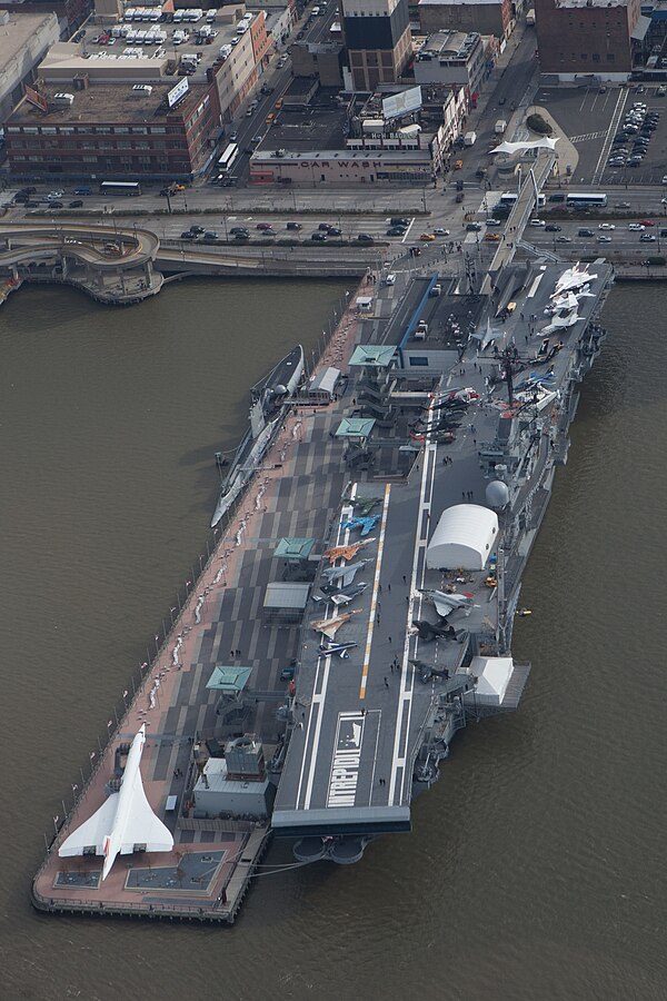 Aerial view of the museum from the Hudson River, 2011