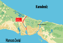 Istanbul canal map Turkish.svg