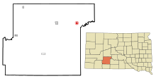 Jackson County South Dakota Incorporated and Unincorporated areas Belvidere Highlighted.svg