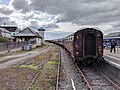 *Предлог The Jacobite train, seen from the rear at Mallaig rail station in Mallaig, Scotland. --Grendelkhan 07:25, 7 June 2024 (UTC) *Расправа  Oppose  Level of detail too low --Augustgeyler 08:17, 7 June 2024 (UTC)  Comment I don't understand. It's in focus and well exposed. What kind of detail is missing? Grendelkhan 10:20, 7 June 2024 (UTC)  Comment Strong processing of your camera (phone) led to loss of most of the detail of any texture / surface in that image. It is a common issue with mobile phones. And in this case, due to dimmed light, the effect is quite strong.--Augustgeyler 10:37, 7 June 2024 (UTC)