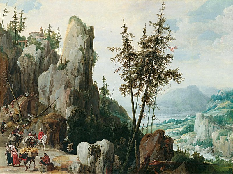 File:Jan Tilens - Rocky landscape with travelers.jpg