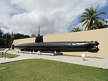 Ha. 62-76 Japanese Midget Attack Submarine captured in 1944, on Comnavmarianas grounds Japanese Two-Man Submarine - War in the Pacific National Historical Park (T. Stell Newman Visitor Center) - DSC00864.JPG